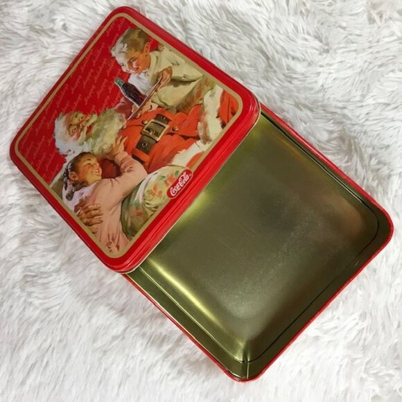 Set of 2 Vintage Coca-Cola Santa and Sweet Kids Tin + Coke Bottle Tin Set - Picture 6 of 15